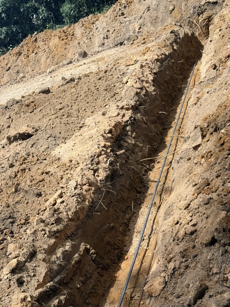 Utility trench during residential construction in Macon-Bibb County